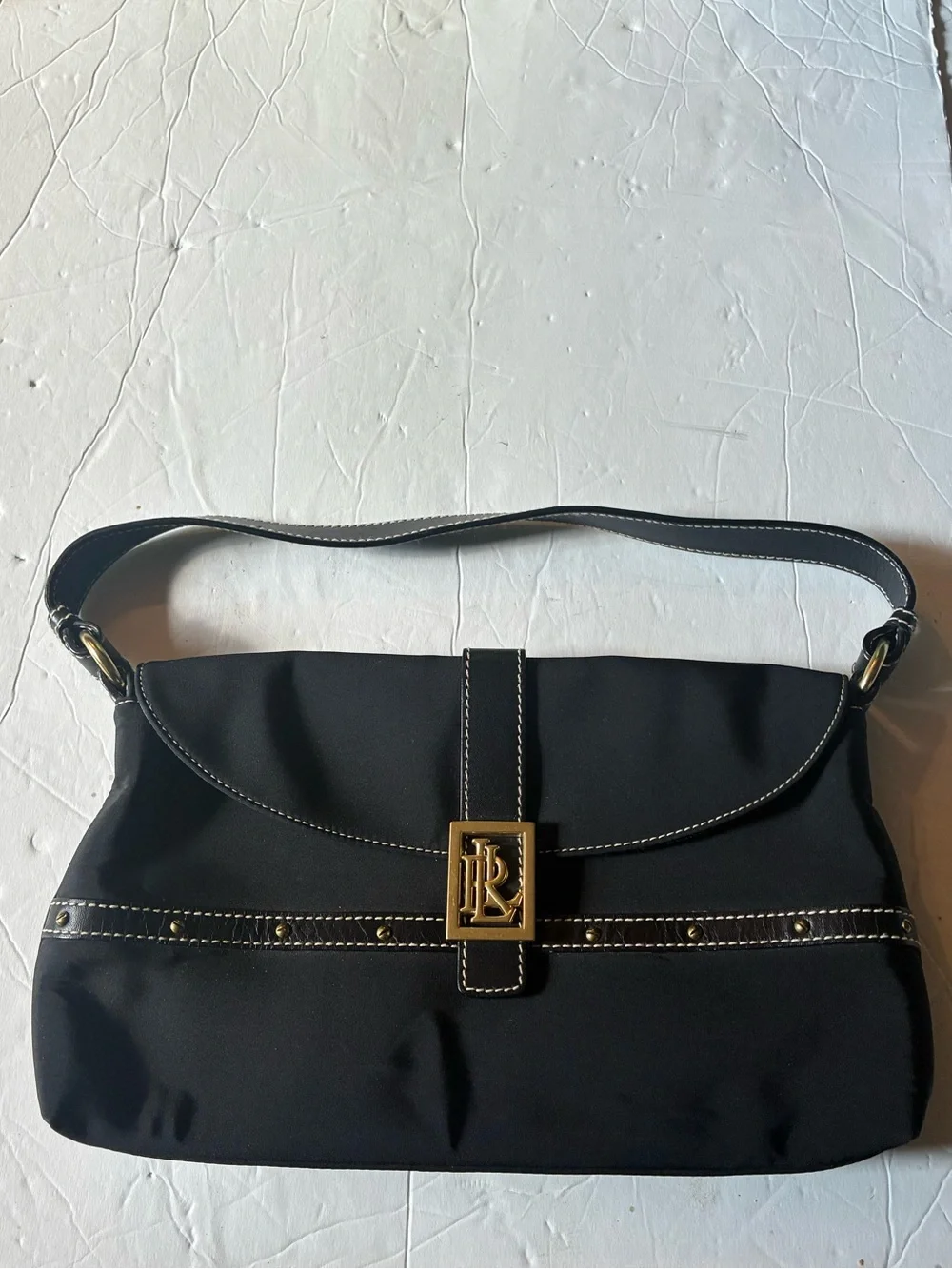 Ralph Lauren Black Hobo with Gold Hardware